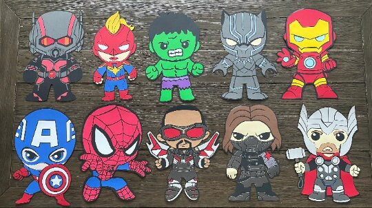 Handmade 12″ Avengers & Superhero Cardstock wall Decorations!