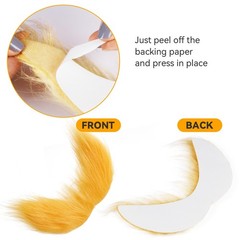 2 PCS Yellow Mustache and Eyebrows with Spare Tape, 2 Novelty Realistic Yellow F