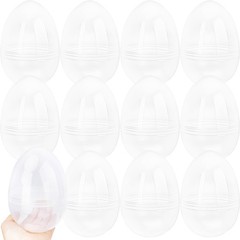 12 Pack 6 Inch Jumbo Clear Easter Eggs Large Fillable Easter Egg Transparent …