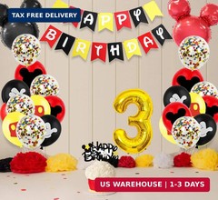 Cartoon 3rd Birthday Party Decorations – 3 Years Old Boy Party Supplies Includes
