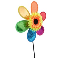 Balcony Sunflower Windmill Wind Spinner Bright Colors Creative Decoration