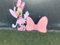 Minnie Mouse Disney Birthday Party Props Pink Black White Cartoon TV Theme