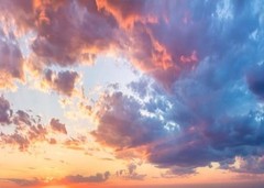 8x6ft Fabric Sunset Sky Clouds Backdrop Bright Sky Sunset Scenery Cloudy 8x6FT