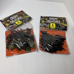 Vintage Party Favors 8 Rubber Bats 7 Spiders Halloween Decoration Toy