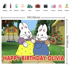 Max and Ruby Personalised Custom Banner Backdrop Vinyl Party Supplies
