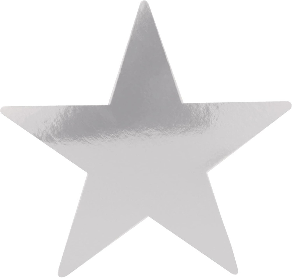 24-Pack Silver Star Cutouts for Awards Night & Festive Celebrations, 15”