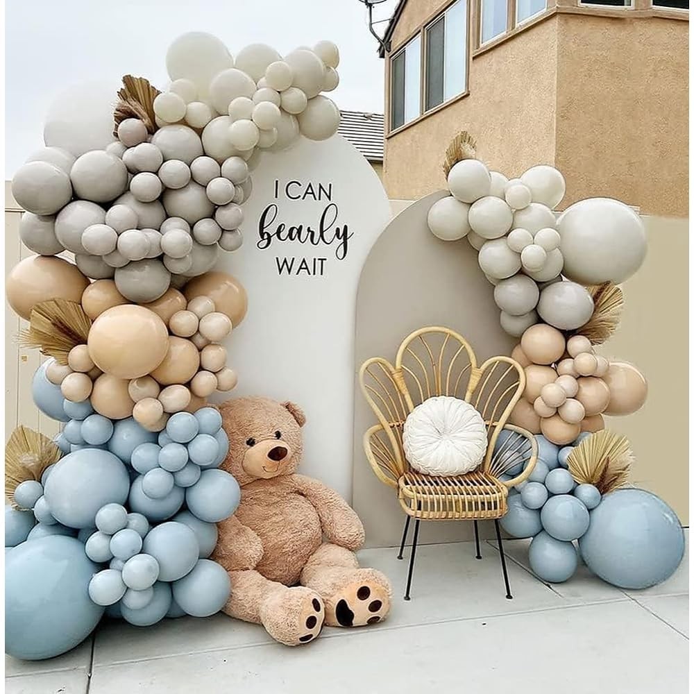 Dusty Blue Tan Balloon Garland Double Blue Nude White Sand Grey Latex Neutral…