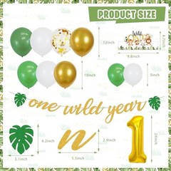 Wild One party Decorations, 150 Pcs Jungle Animal Party Supplies Decor for Boy