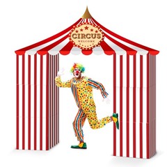 7 Pcs Circus Carnival Theme Party Decorations Circus Cardboard Tent 47 x 51 R…