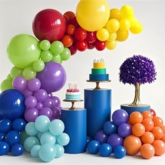 147 Pcs Asssorted Balloons Arch Kit Rainbow Balloons Different Sizes for