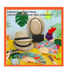 32 Pcs 6 Sets Cuban Theme Party Supplies Fun Tropical Havana Nights Decorations