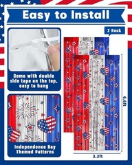2-Pack Red, White & Blue Foil Fringe Curtains for 4th of July & Patriotic Cel…