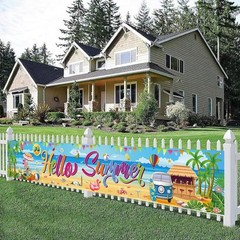 Durable Polyester Hello Summer Banner – 118 x 20 Inch for Outdoor Fun