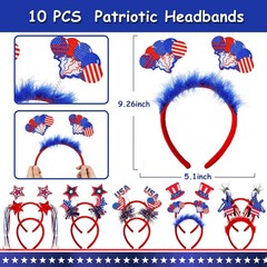 Complete Patriotic Celebration Kit: 92Pcs for Kids – Necklaces, Headbands & More