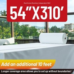 Plastic Table Cloth, 310 Ft X 54 in Disposable Tablecloth White Plastic Table…