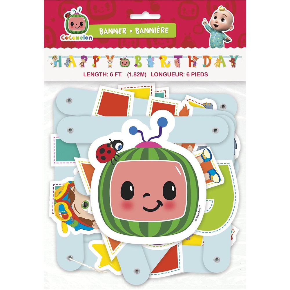 Cocomelon Happy Birthday Banner Large Jointed Letter Party Supplies Decorations
