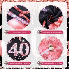 Rose Gold 40th Birthday Banner Party Decorations for Women 40 and Fabulous Ha…