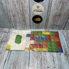 194 Pc.Building Block Table Ware And Backdrop.NIB.Ships Within 24 Hours.Vibrant