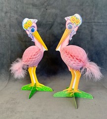 STORKS! The Cutest! 1976 Paper/Cardboard Baby Shower Decorations. 9 in Tall