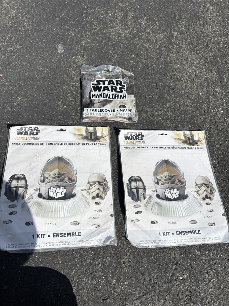 Set of 2 Star Wars Mandalorian Table Decorating Kits – Baby Yoda – See Pics
