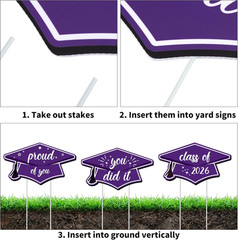 Waterproof 2026 Grad Yard Signs Plastic Graduation Yard Signs Party Outdoor Lawn
