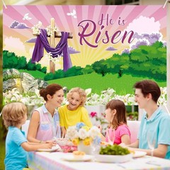 Large 72×44 Inch He is Risen Banner – Easter Decoration for All Spaces