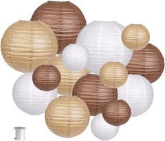 Assorted Sizes Paper Lanterns Set, 15pcs for Rustic Weddings & Special Occasions