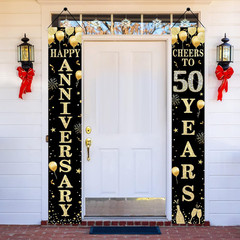 Happy 50Th Anniversary Door Banner Decorations, 50 Years Cheers Party Supplies,