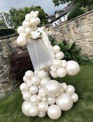 Haolongfa Pearl White Balloon Garland Arch Kit,146 Pcs Pearl Sand White Doubl…
