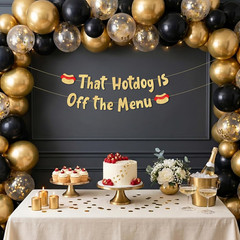Pre-Strung Funny Bachelor and Bachelorette Party Gold Glitter Banner – Funny Bac