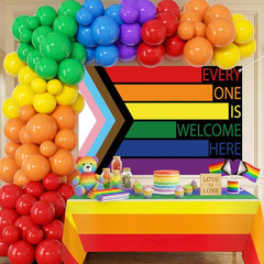 Pride Decorations 71 Pcs Kit Everyone Is Welcome Here Backdrop Banner Rainbow Ba