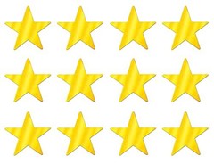 Beistle 12 Piece Gold Metallic Plastic Star Cut Outs 3.5″