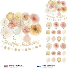 Champagne-Gold Beige Fall Boho Birthday Party-Decorations – 21pcs Autumn Neut…