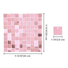 12 Pcs Pink Shimmer Wall Backdrop Panels Square Sequin Party Decoration 3×4 Ft
