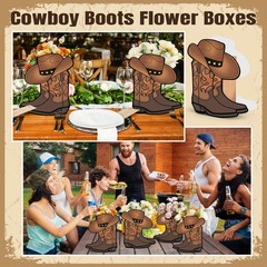10 Set Western Cowboy Boots Flower Boxes Centerpieces Boot Vase Party Decorat…