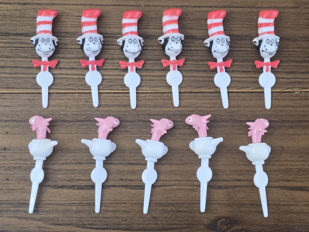 Vintage Cat In The Hat Cake Cupcake Picks 11 Total