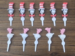 Vintage Cat In The Hat Cake Cupcake Picks 11 Total