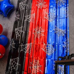 Spider Web Birthday Decorations, 2 Pack Spider Party Supplies 3.3×6.6ft Tinse…