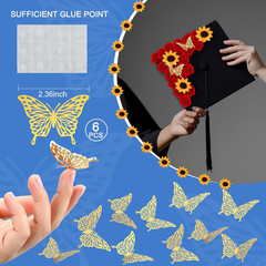 30 Pcs DIY Graduation Cap Decorations Kit Included 3D Butterfly Faux Assorted Fl
