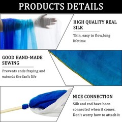 16.4FT Dance Streamer Gymnastics Dance Ribbons Belly Dance Real Silk Ribbon T…