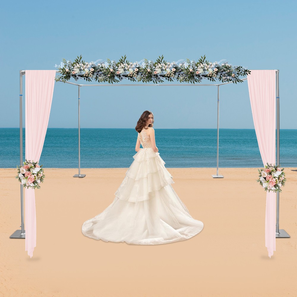 4.92-9.84FT Adjustable 4 Post Hardware Kit Outdoor Photo Wedding Party Stand