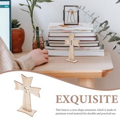 20 PCS Wooden Crosses Table Centerpieces Standing DIY Craft 4.33×3.14 Inch