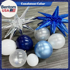 Blue White Silver Balloon Garland Arch Kit, 140Pcs Navy Light Metallic Blue Silv