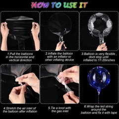 10 Pack LED Light Up BoBo Balloons 20″ Party Birthday Transparent Bubble Balloon