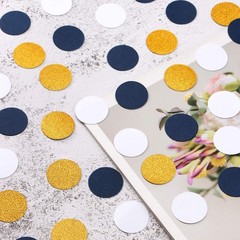 300 PCS Navy White Gold Confetti for Birthday Graduation Baby Shower