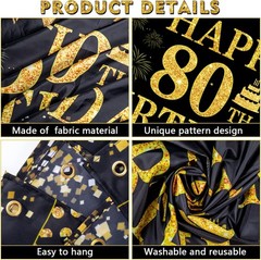60/70/80th Birthday Decorations for Men Women Happy Birthday Banners Decorati…