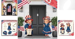 Patriotic 2-Piece Hanging Signs for Independence Day & Memorial Day Decor