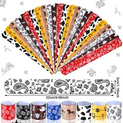 48 Pack Western Party Slap Bracelets Cowboy Cowgirl Bracelets Horse Wristband…