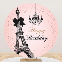 AWERT Polyester Diameter 7.5ft Eiffel Tower Round Backdrop Decoration Pros