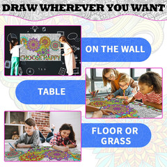 Giant Mandala Coloring Poster for Kids Adults Wall Large Coloring Tablecloth Cho